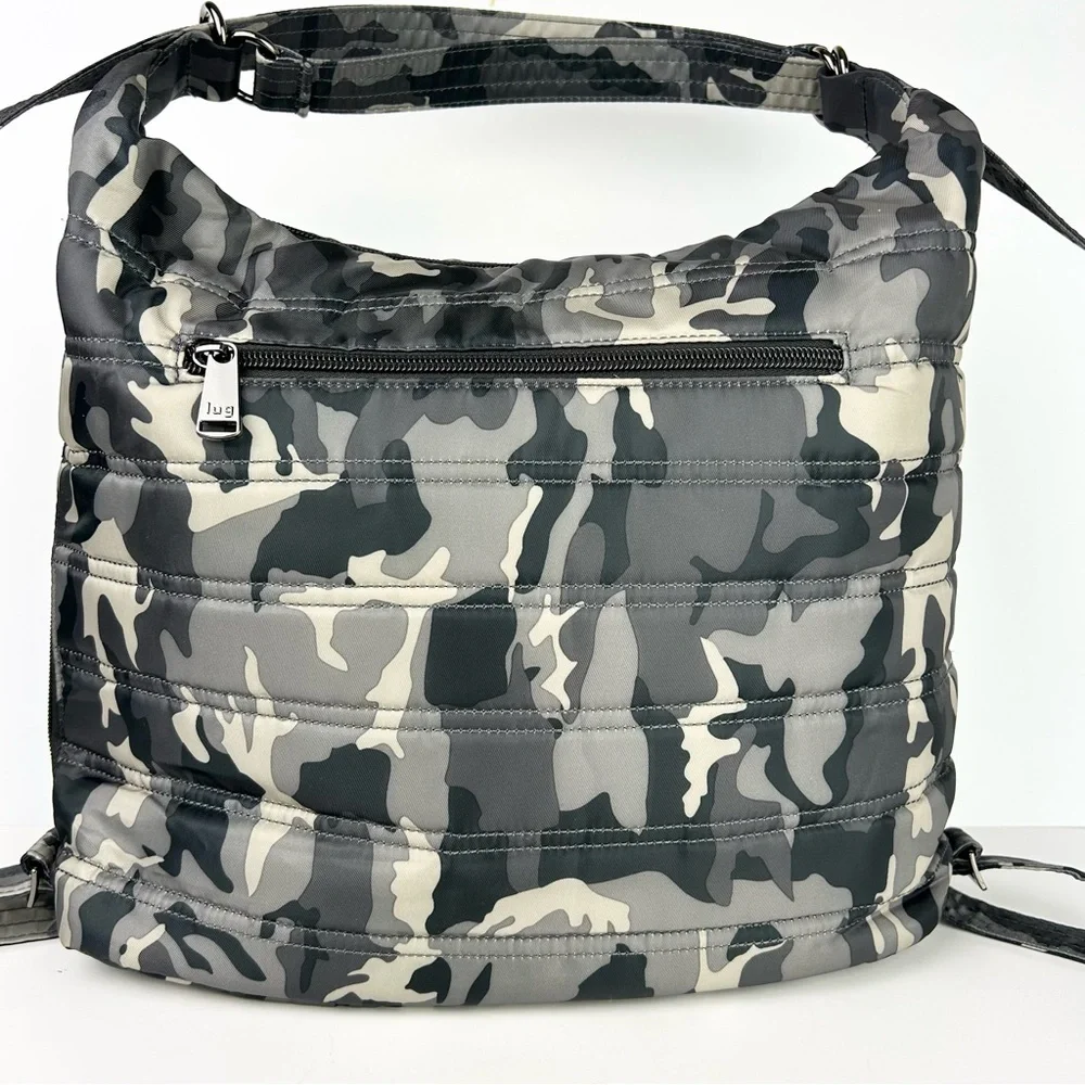 Lug Zipliner Camo Hobo Crossbody Lightweight Convertible Travel Organizer Bag
